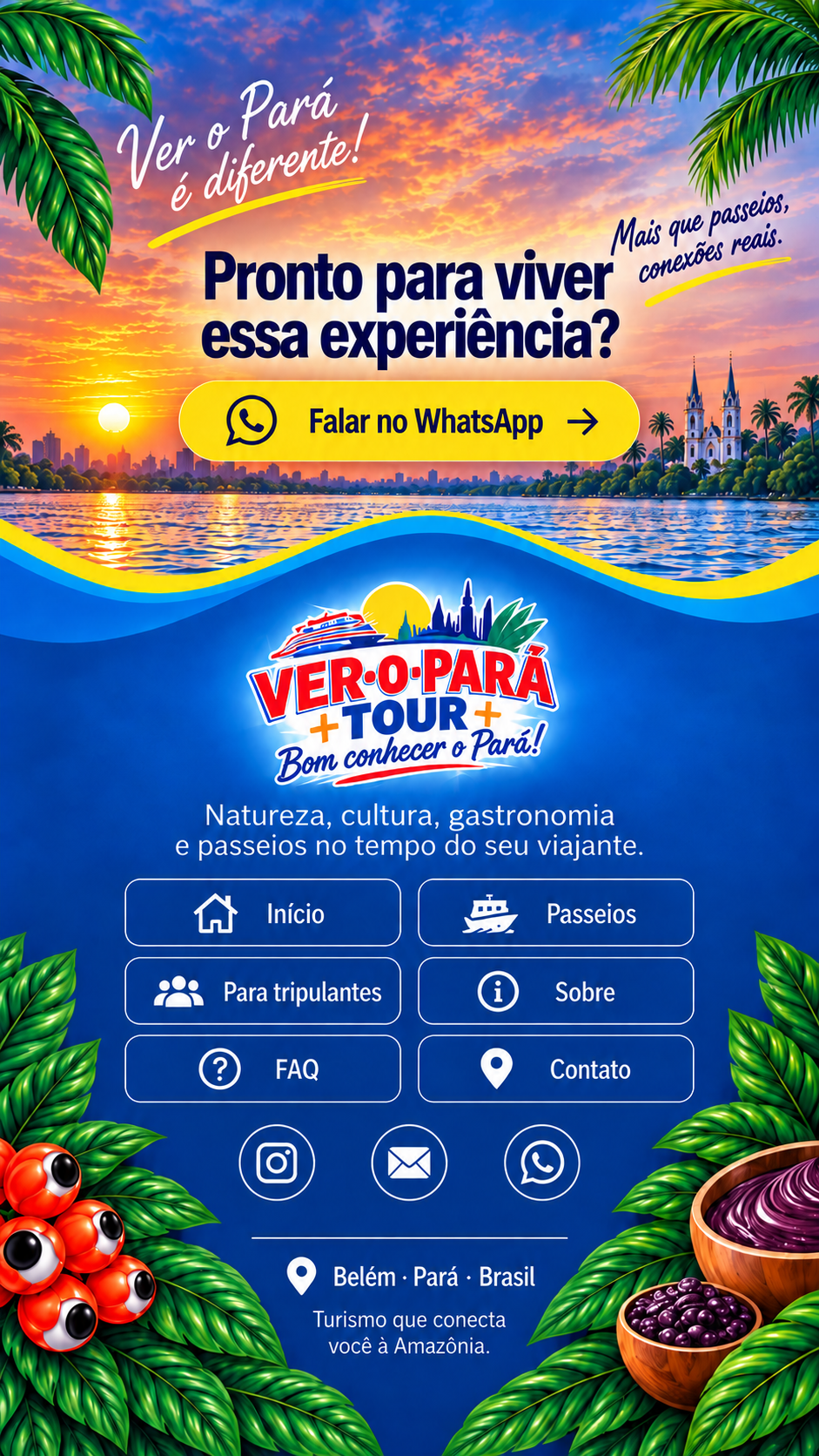 Design mobile do CTA e rodapé do Ver-o-Pará Tour.